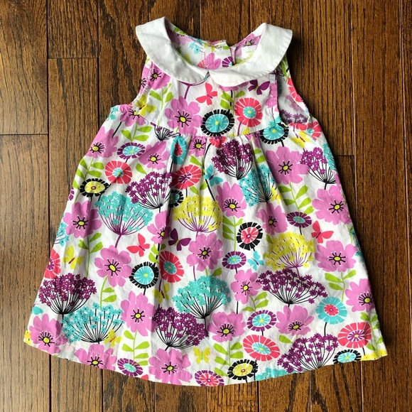 Vera Bradley Baby Girls 9-12M Sleeveless Peter Pan Collared Floral Dress - EUC! - Picture 1 of 6